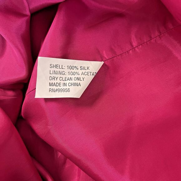 Shoshanna Short Dress 8 Hot Pink Orange Silk Color‎ Block Empire Waist - Picture 5 of 11